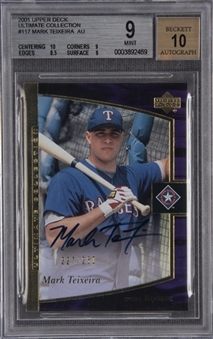 2001 Upper Deck "Ultimate Collection" #117 Mark Teixeira Signed Rookie Card (#227/250) – BGS MINT 9/BGS 10